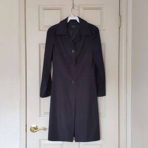 NWOT. Dark Navy Blue Thick Polyester Coat with Lining and Pockets.